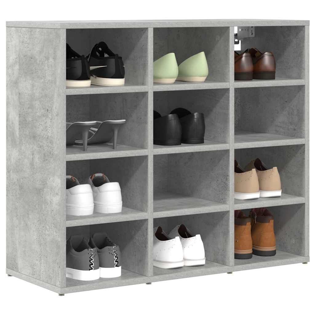 Shoe Cabinet with Shelf Concrete grey 30.51 x 11.81 x 26.38 in