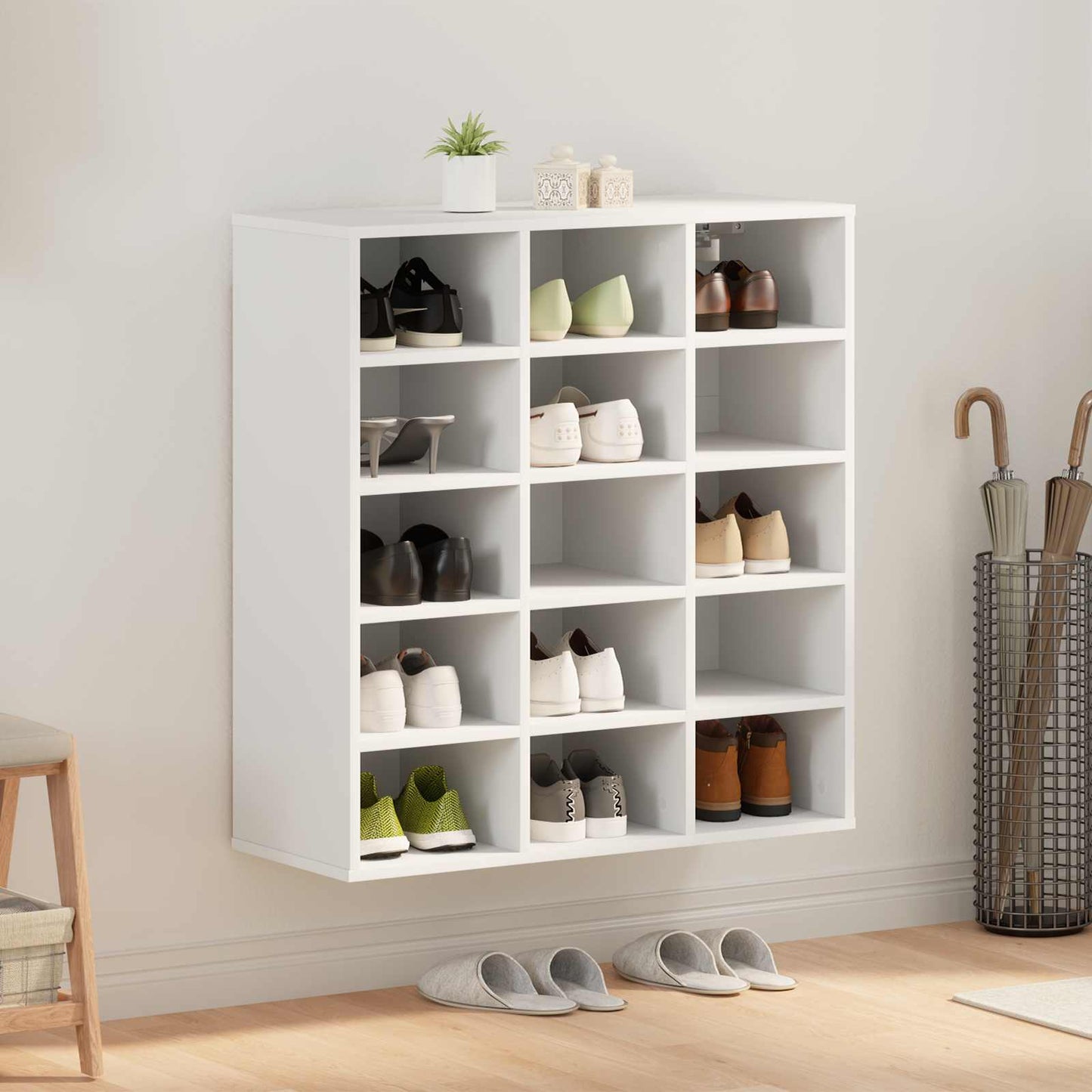 Shoe Cabinet White 30.51 x 11.81 x 32.87 in Engineered Wood