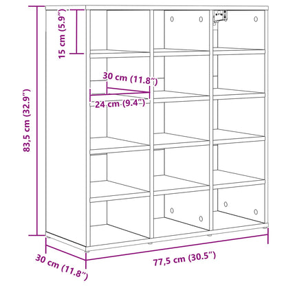 Shoe Cabinet White 30.51 x 11.81 x 32.87 in Engineered Wood