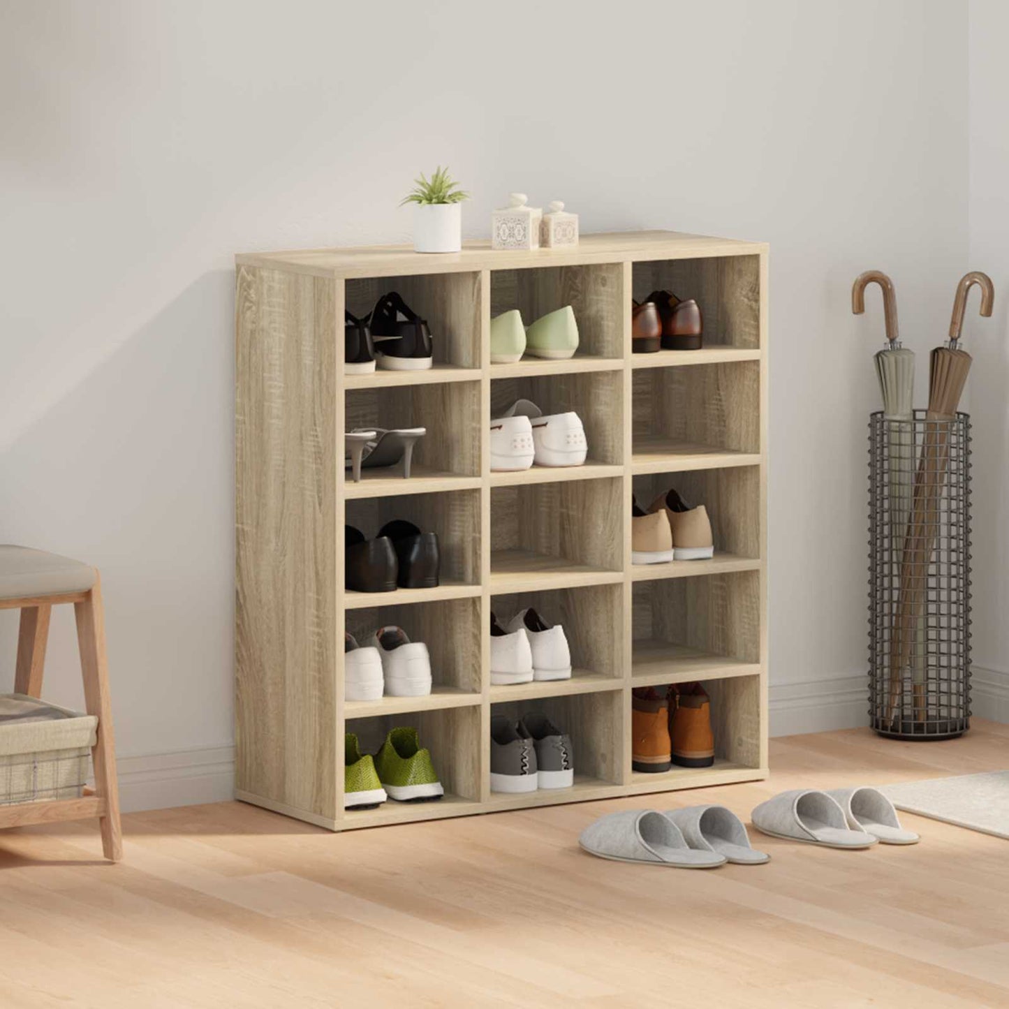 Shoe Cabinet with Shelf Sonoma Oak 30.51 x 11.81 x 32.87 in