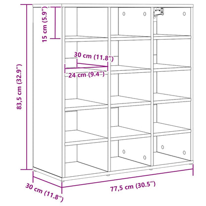 Shoe Cabinet with Shelf Sonoma oak 30.51 x 11.81 x 32.87 in
