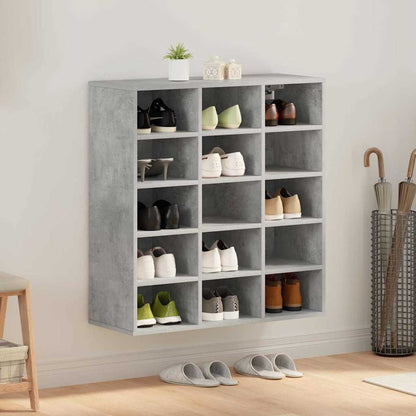 Shoe Cabinet with Shelf Concrete grey 30.51 x 11.81 x 32.87 in