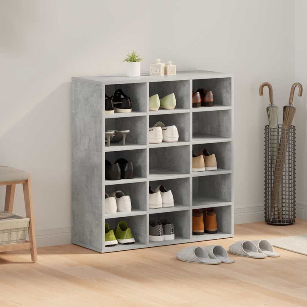 Shoe Cabinet with Shelf Concrete grey 30.51 x 11.81 x 32.87 in