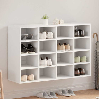 Shoe Cabinet White 40.55 x 11.81 x 26.38 in Engineered Wood