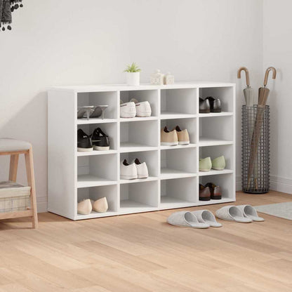 Shoe Cabinet White 40.55 x 11.81 x 26.38 in Engineered Wood