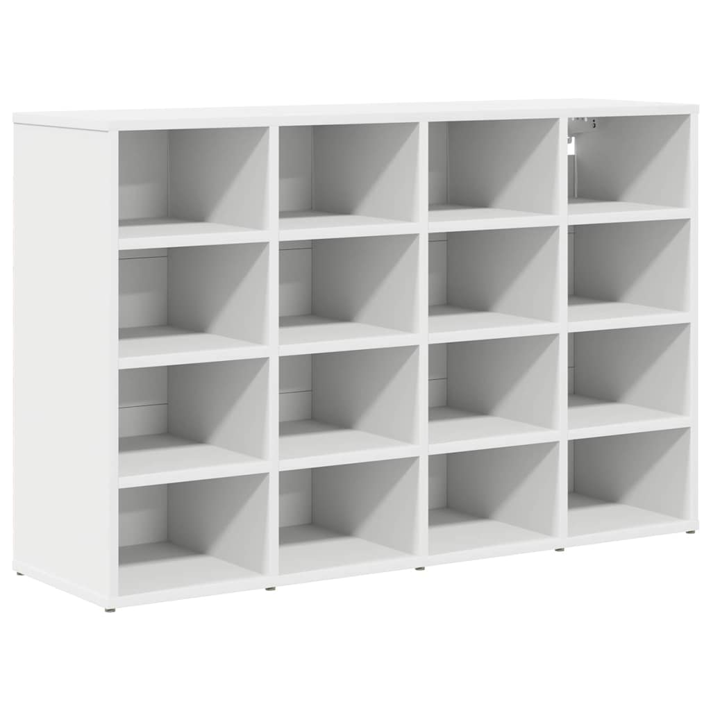 Shoe Cabinet White 40.55 x 11.81 x 26.38 in Engineered Wood