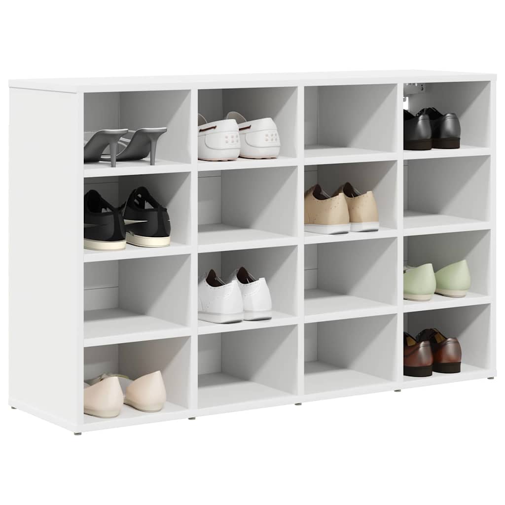 Shoe Cabinet White 40.55 x 11.81 x 26.38 in Engineered Wood