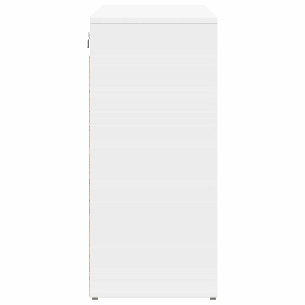 Shoe Cabinet White 40.55 x 11.81 x 26.38 in Engineered Wood