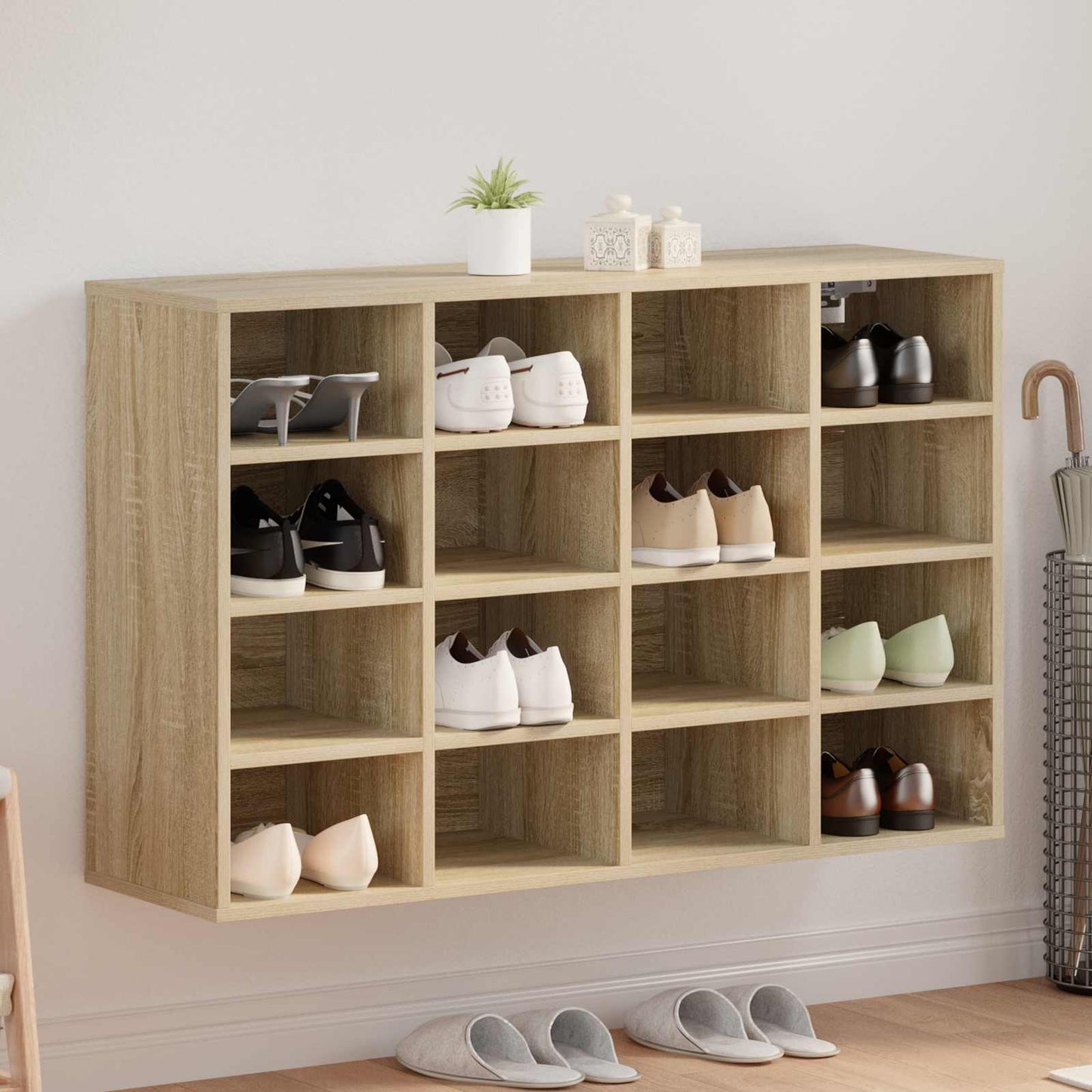 Shoe Cabinet with Shelf Sonoma Oak 40.55 x 11.81 x 26.38 in
