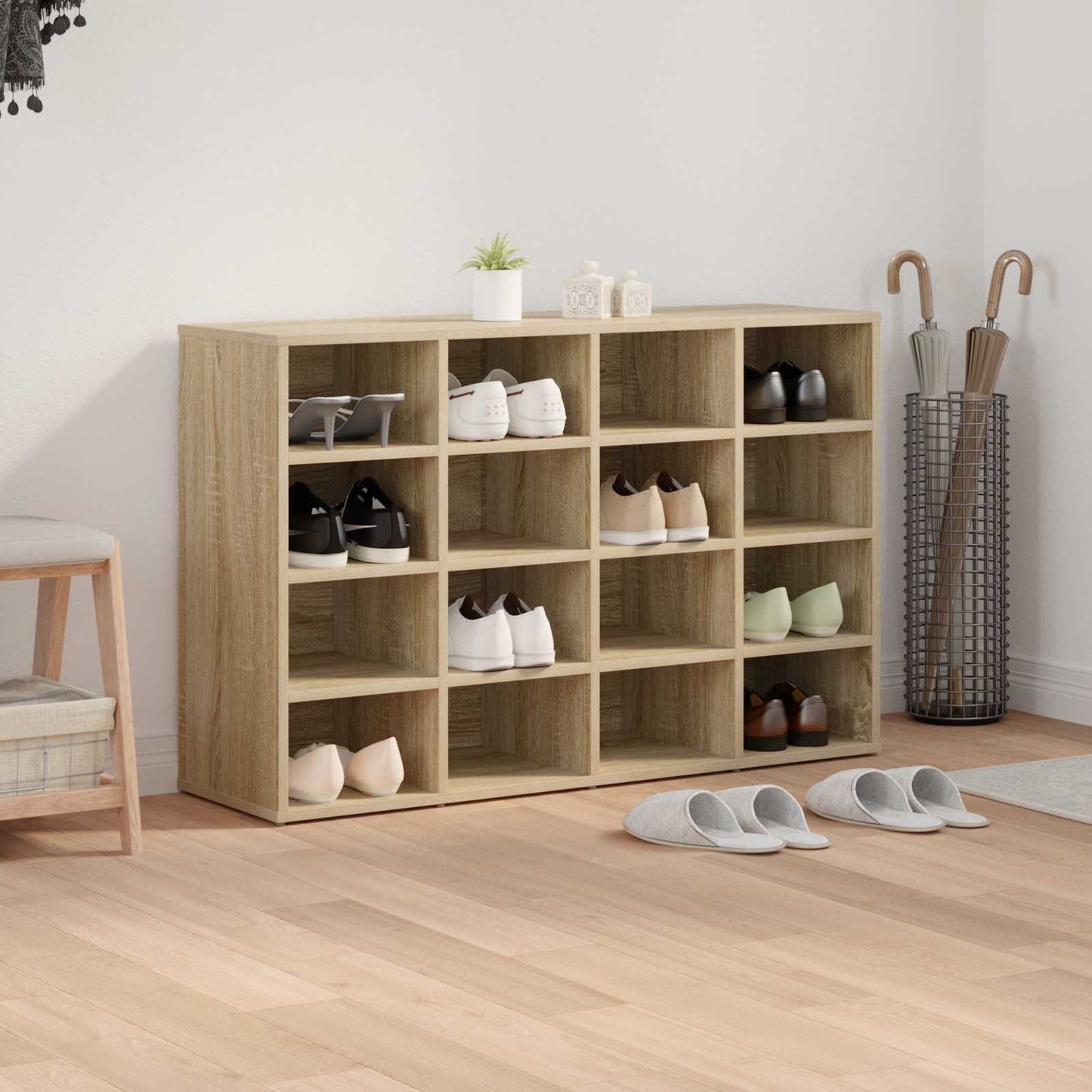 Shoe Cabinet with Shelf Sonoma Oak 40.55 x 11.81 x 26.38 in
