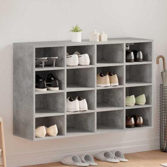 Shoe Cabinet with Shelf Concrete grey 40.55 x 11.81 x 26.38 in