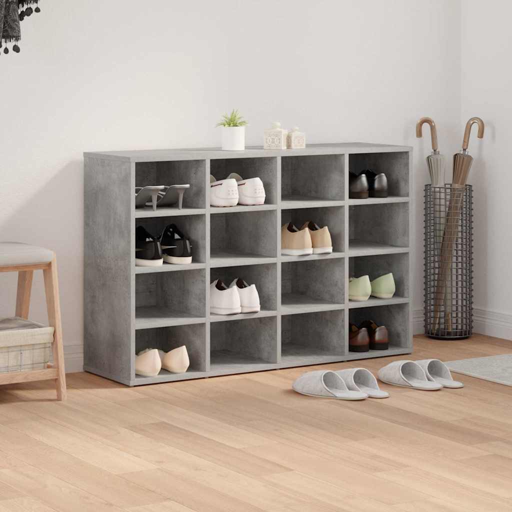 Shoe Cabinet with Shelf Concrete grey 40.55 x 11.81 x 26.38 in
