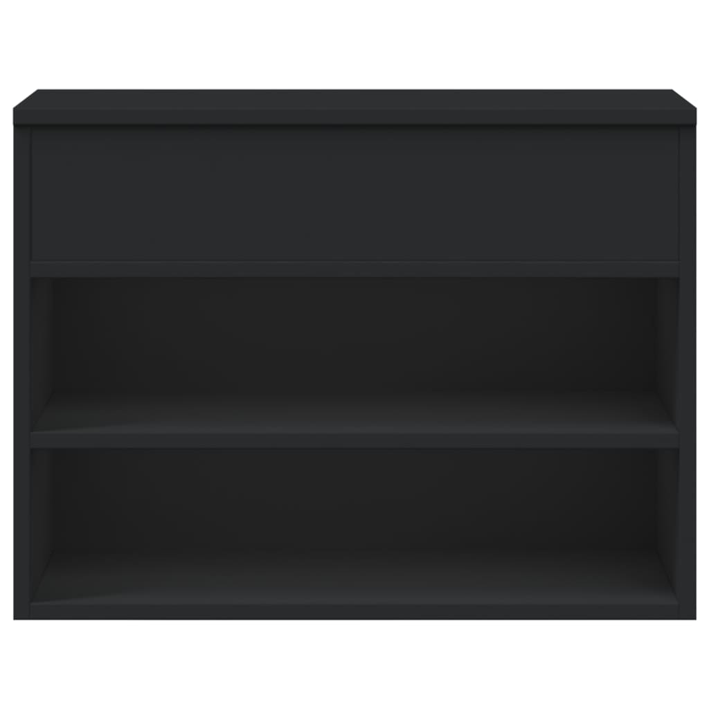 Shoe Bench Black 23.6"x11.8"x17.7" Engineered Wood