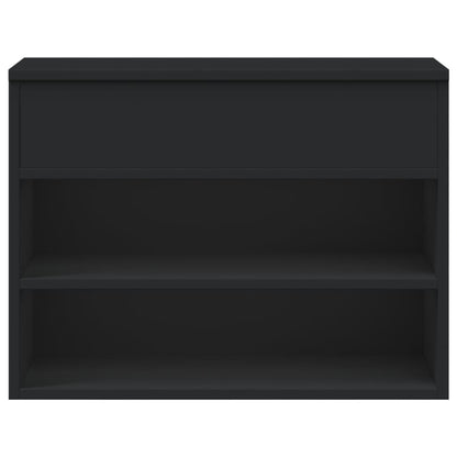 Shoe Bench Black 23.6"x11.8"x17.7" Engineered Wood