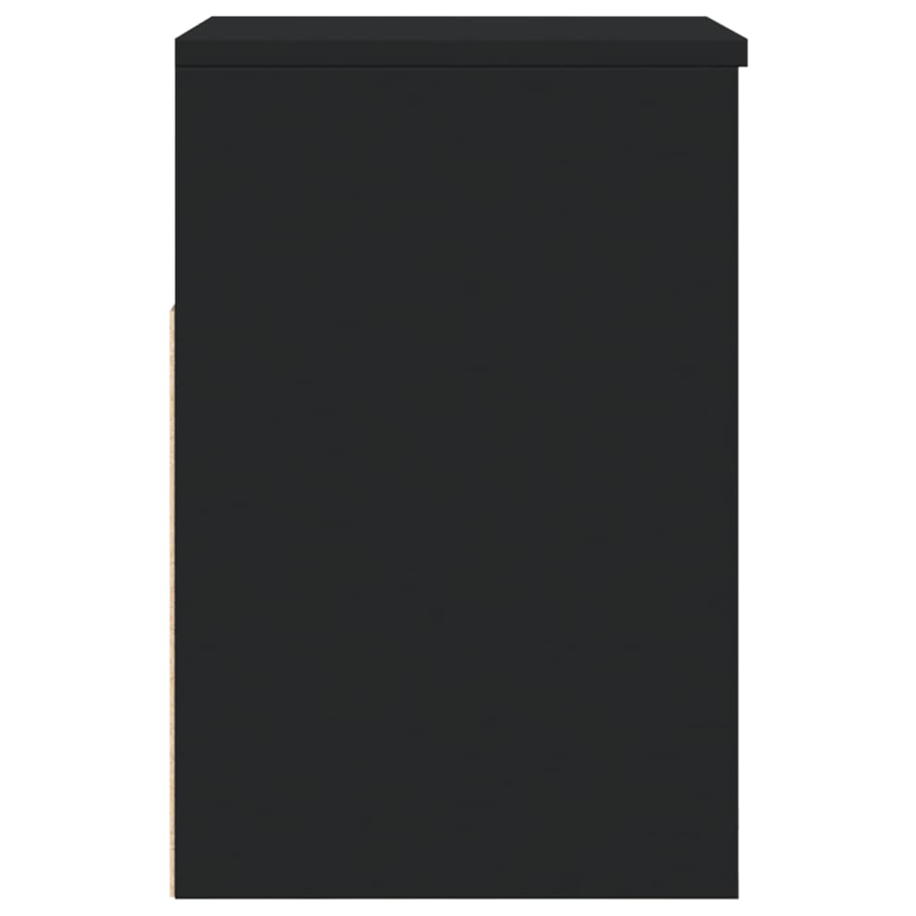 Shoe Bench Black 23.6"x11.8"x17.7" Engineered Wood