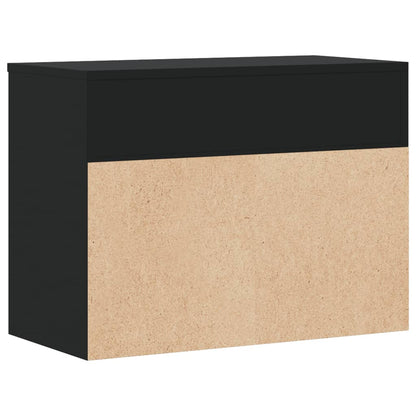 Shoe Bench Black 23.6"x11.8"x17.7" Engineered Wood