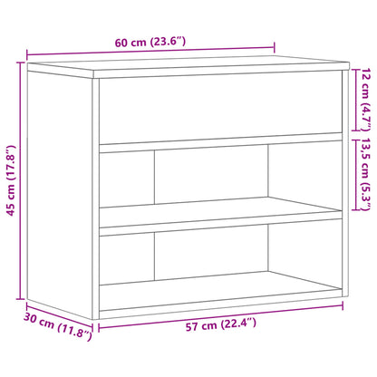 Shoe Bench Black 23.6"x11.8"x17.7" Engineered Wood