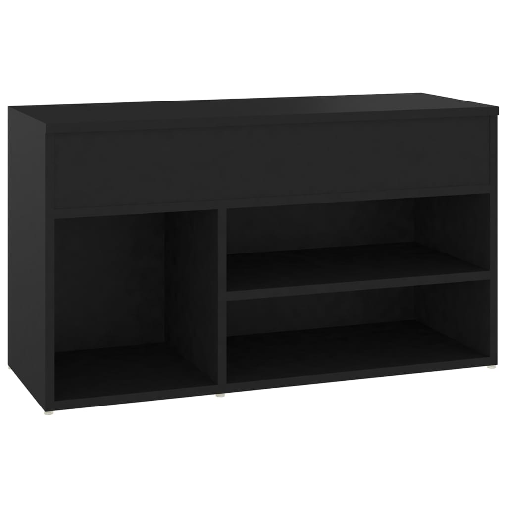 Shoe Bench Black 31.5x11.8x17.7" Engineered Wood