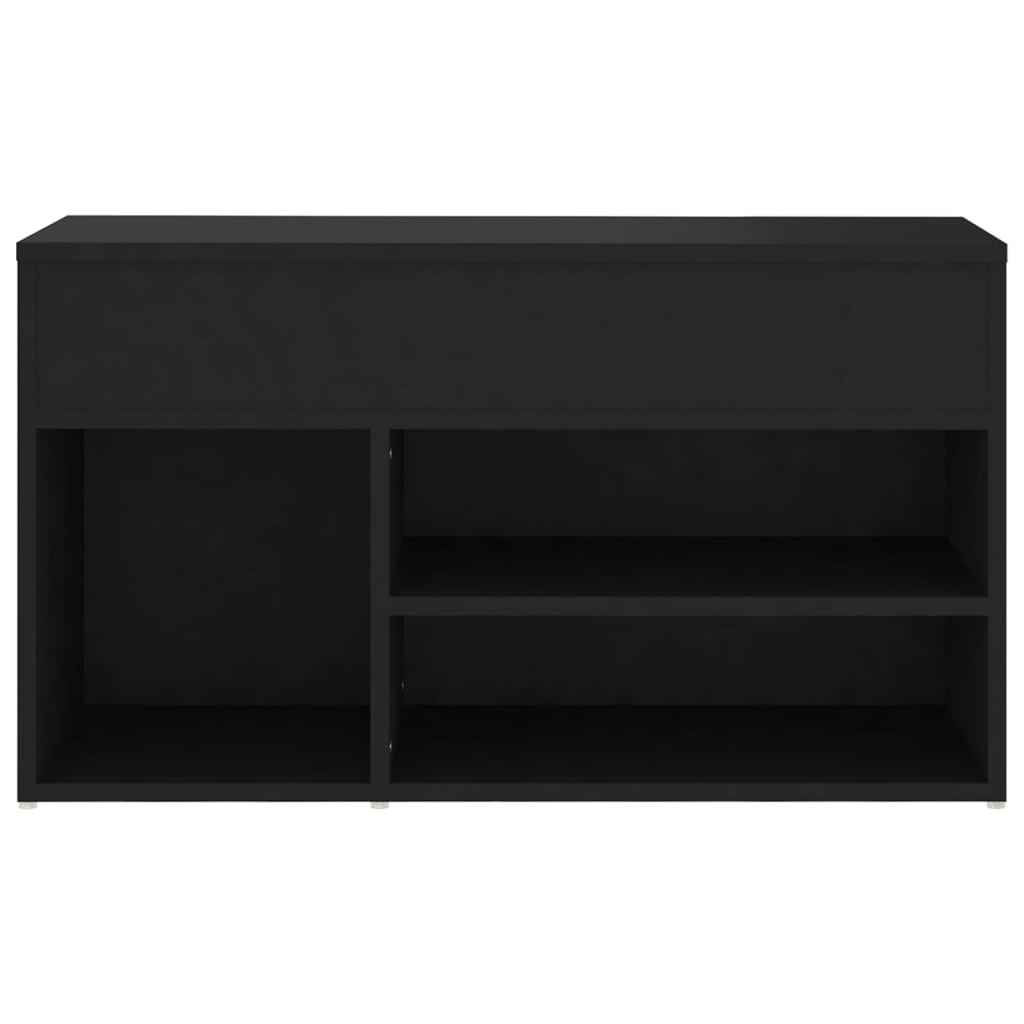 Shoe Bench Black 31.5x11.8x17.7" Engineered Wood