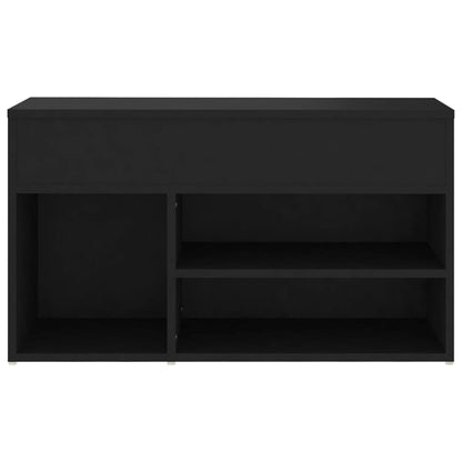 Shoe Bench Black 31.5x11.8x17.7" Engineered Wood
