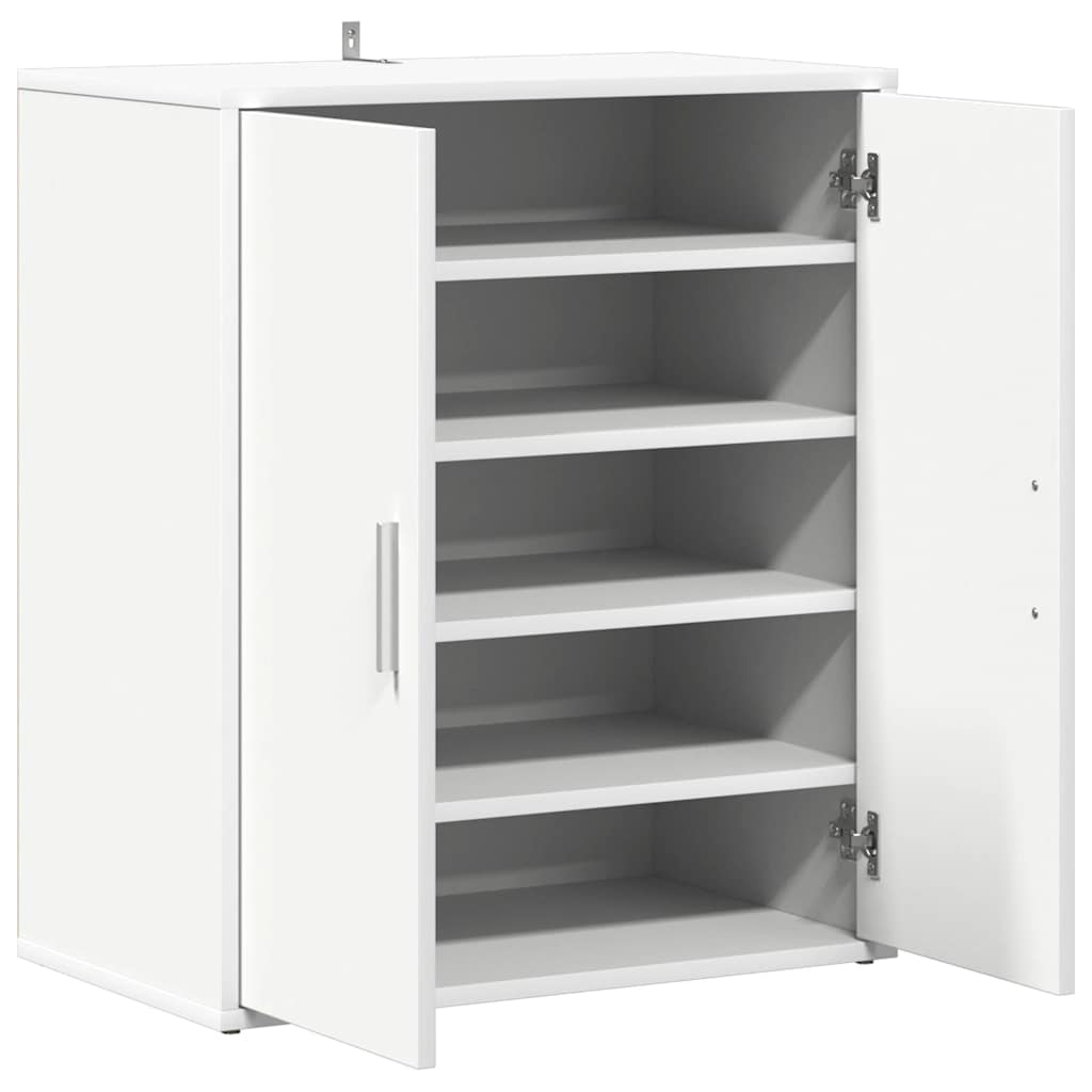 Shoe Cabinet White 23.6x13.8x27.6" Engineered Wood