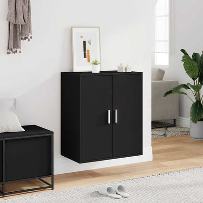 Shoe Cabinet Black 23.6x13.8x27.6" Engineered Wood