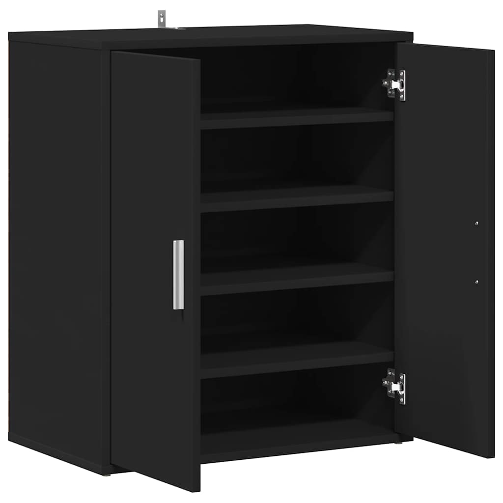 Shoe Cabinet Black 23.6x13.8x27.6" Engineered Wood