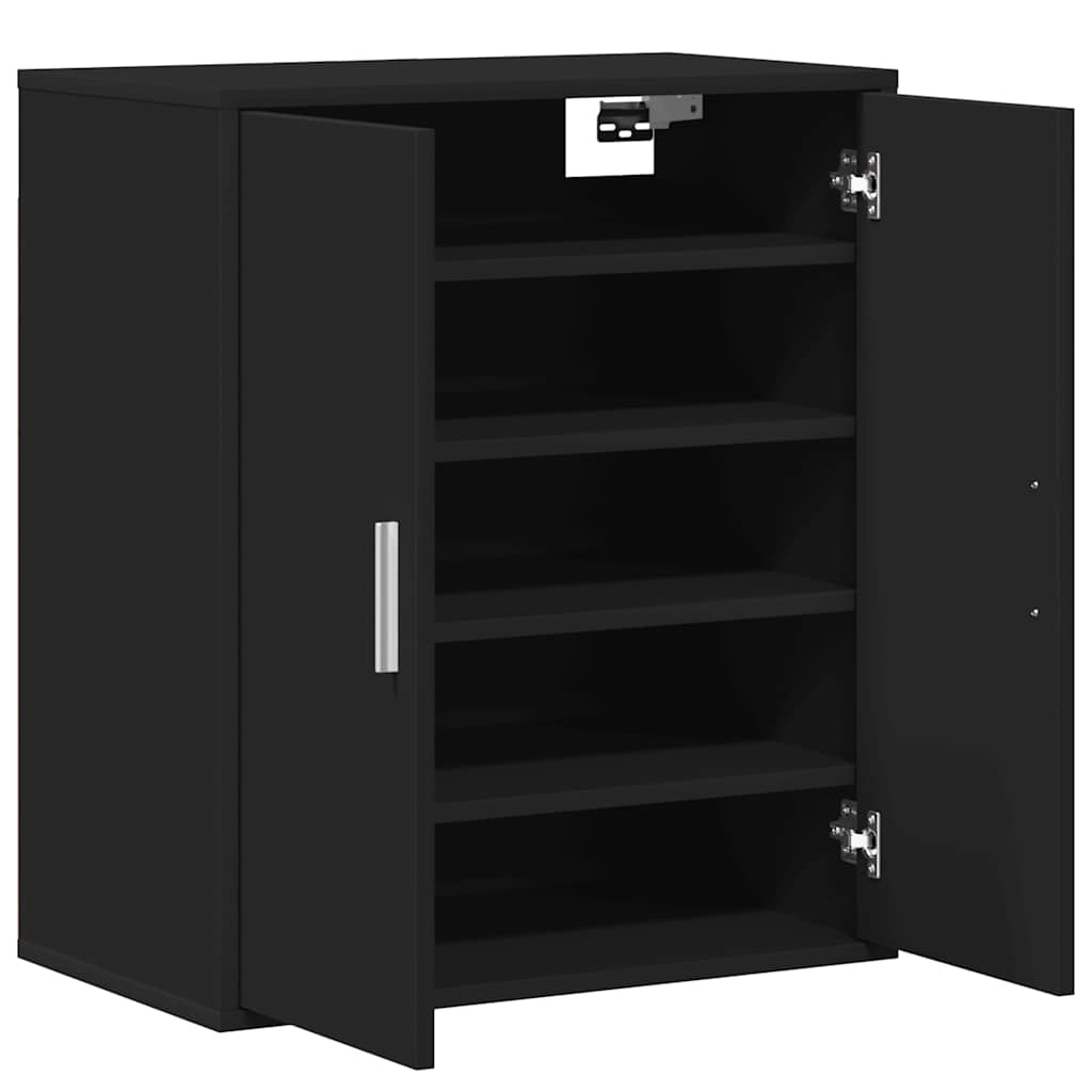 Shoe Cabinet Black 23.6x13.8x27.6" Engineered Wood