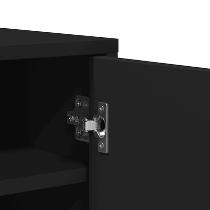 Shoe Cabinet Black 23.6x13.8x27.6" Engineered Wood