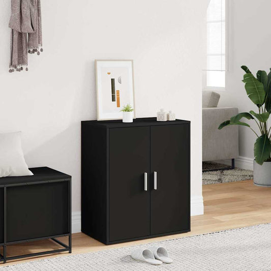 Shoe Cabinet Black 23.6x13.8x27.6" Engineered Wood