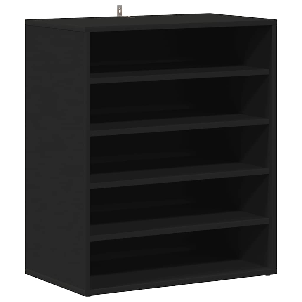 Shoe Cabinet Black 23.6x13.8x27.6" Engineered Wood