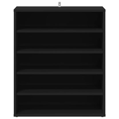 Shoe Cabinet Black 23.6x13.8x27.6" Engineered Wood