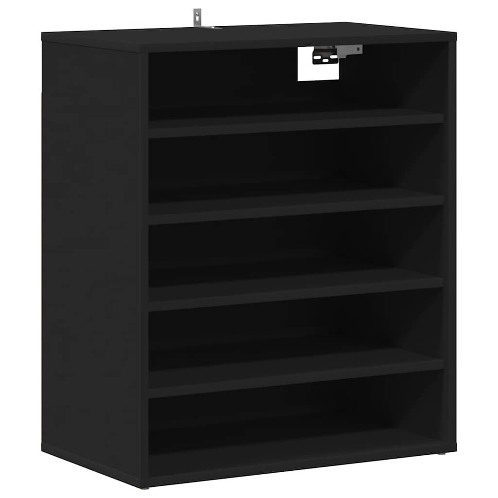 Shoe Cabinet Black 23.6x13.8x27.6" Engineered Wood