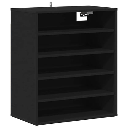 Shoe Cabinet Black 23.6x13.8x27.6" Engineered Wood