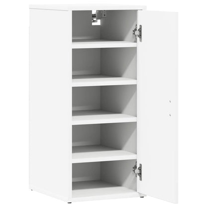Shoe Cabinet White 12.6x13.8x27.6" Engineered Wood