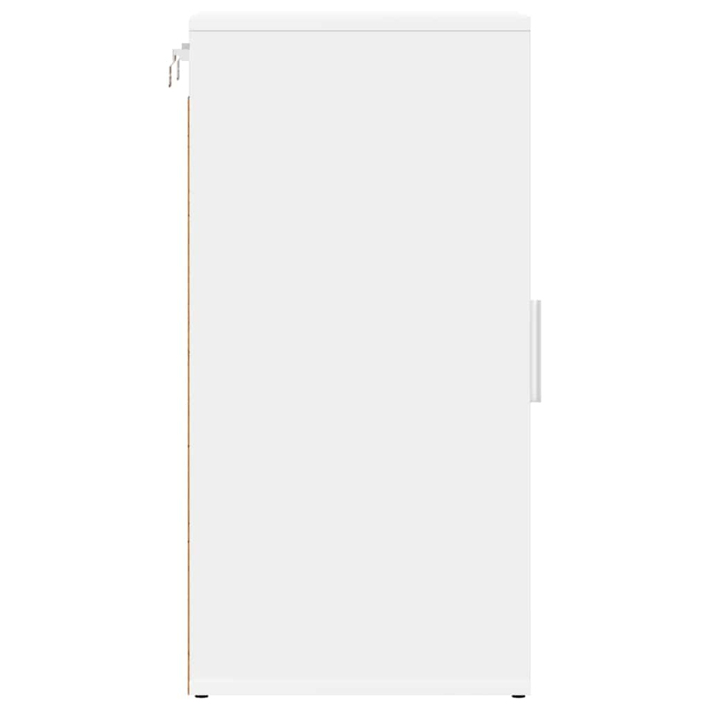 Shoe Cabinet White 12.6x13.8x27.6" Engineered Wood