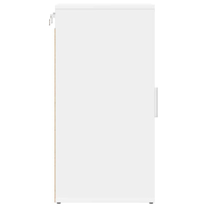 Shoe Cabinet White 12.6x13.8x27.6" Engineered Wood
