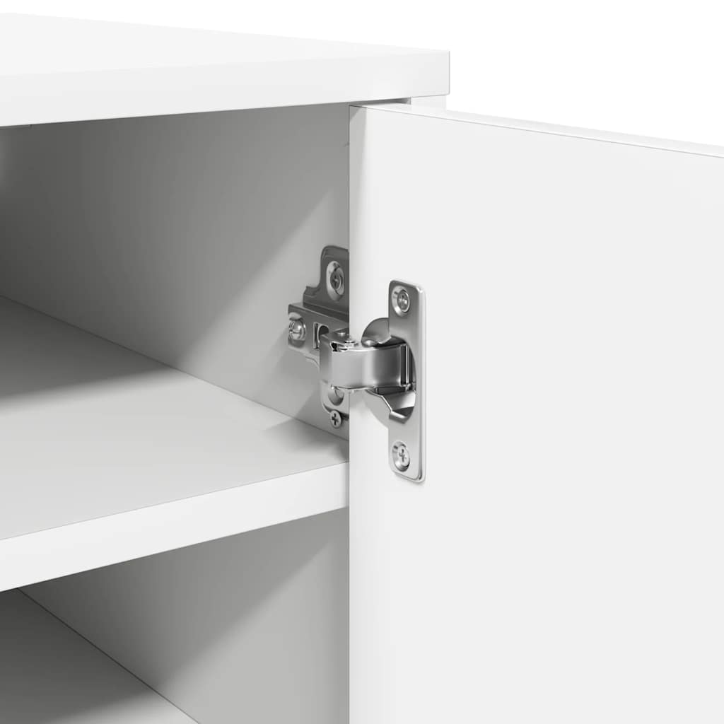 Shoe Cabinet White 12.6x13.8x27.6" Engineered Wood