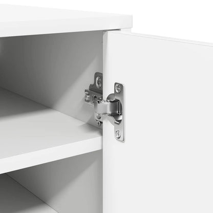 Shoe Cabinet White 12.6x13.8x27.6" Engineered Wood