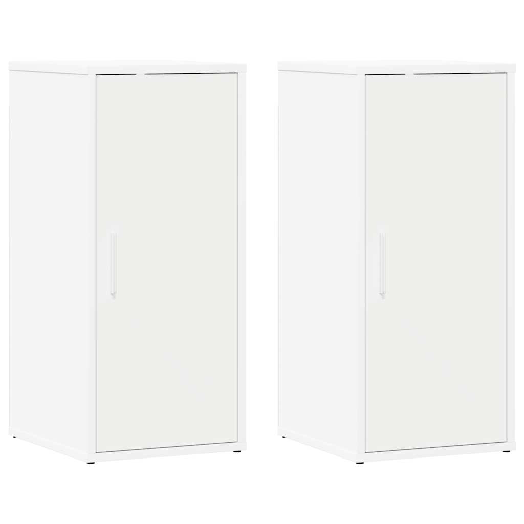 Shoe Cabinet Set of 2 White Engineered wood Compact