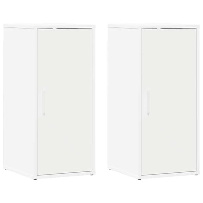 Shoe Cabinet Set of 2 White Engineered wood Compact