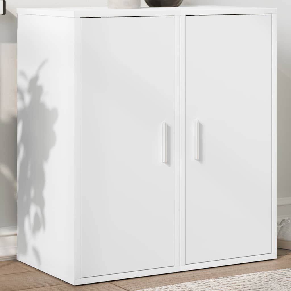 Shoe Cabinet Set of 2 White Engineered wood Compact