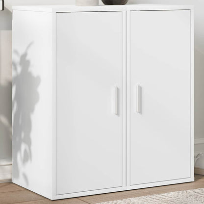 Shoe Cabinet Set of 2 White Engineered wood Compact