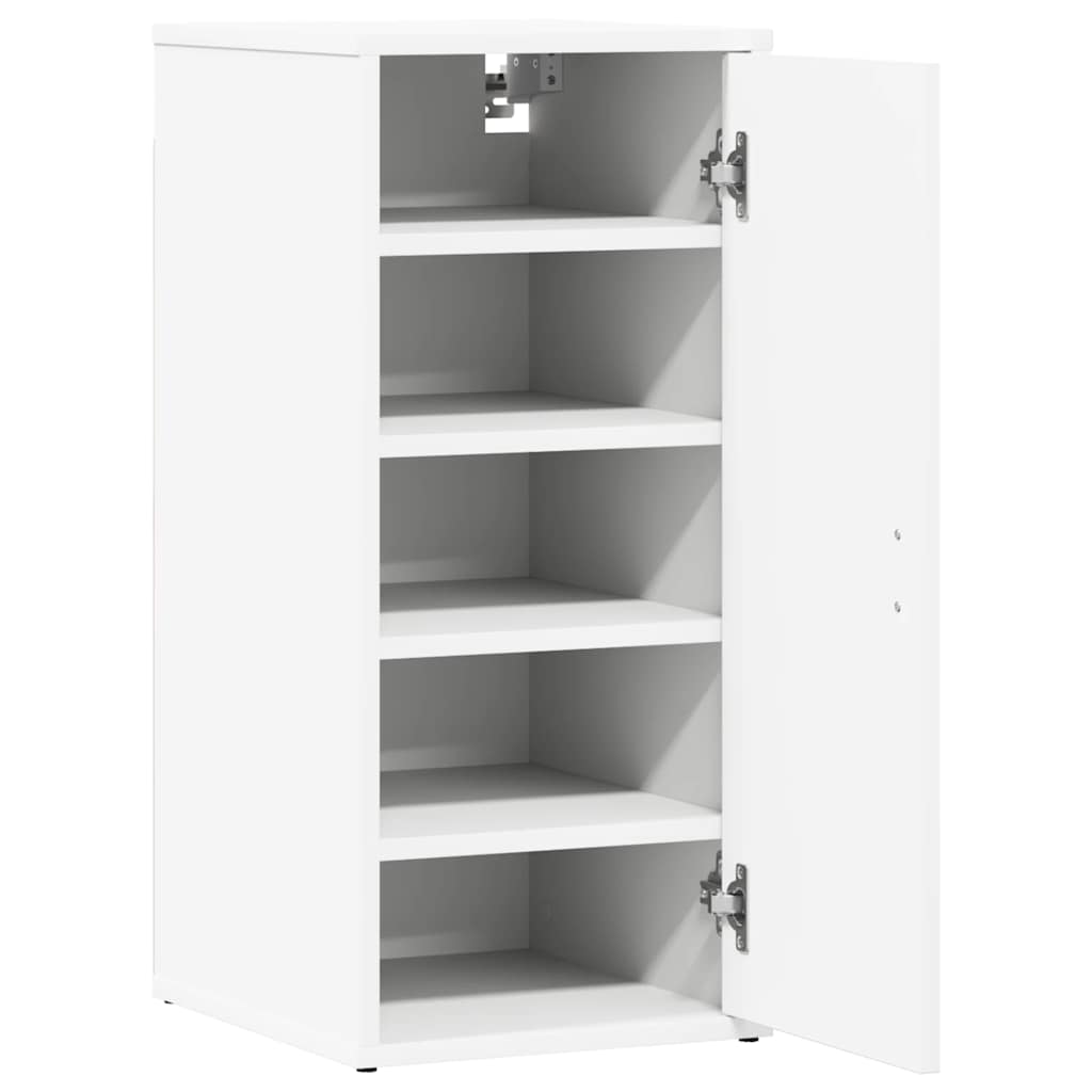 Shoe Cabinet Set of 2 White Engineered wood Compact