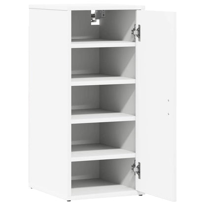 Shoe Cabinet Set of 2 White Engineered wood Compact