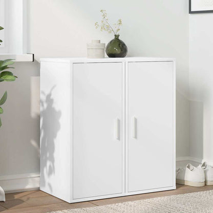 Shoe Cabinet Set of 2 White Engineered wood Compact