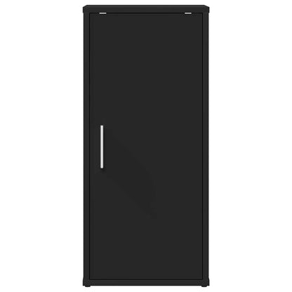 Shoe Cabinet Set of 2 Black Engineered wood Small Shoe Cabinet