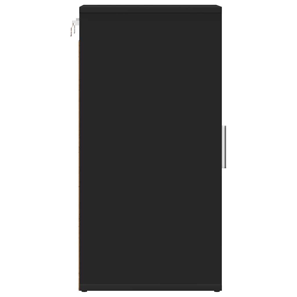 Shoe Cabinet Set of 2 Black Engineered wood Small Shoe Cabinet