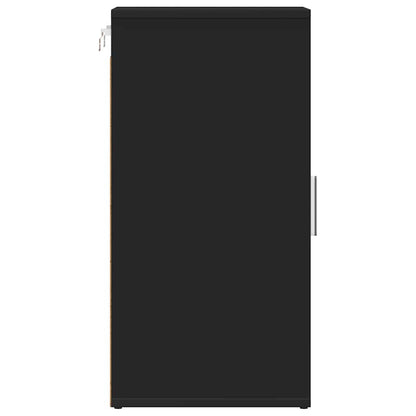 Shoe Cabinet Set of 2 Black Engineered wood Small Shoe Cabinet