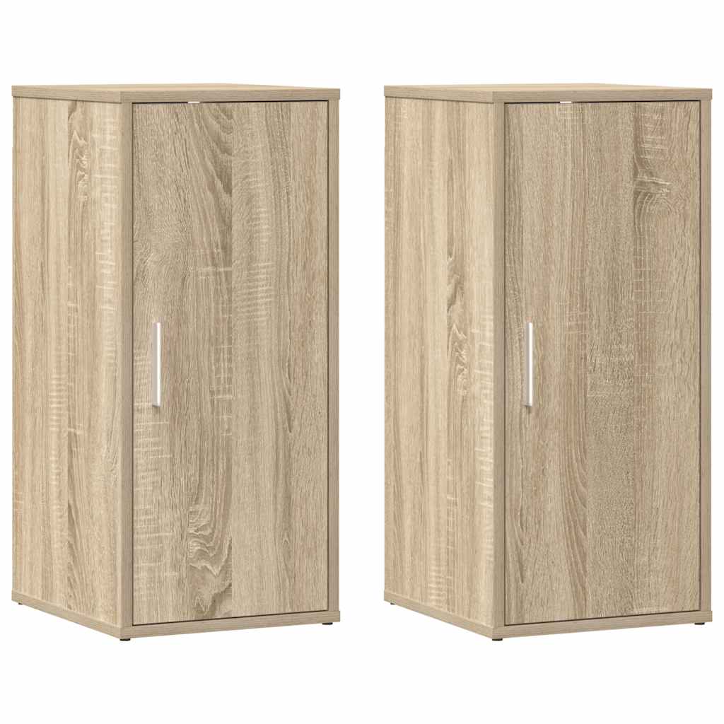 Shoe Cabinet Set of 2 Sonoma Oak Engineered Wood Medium